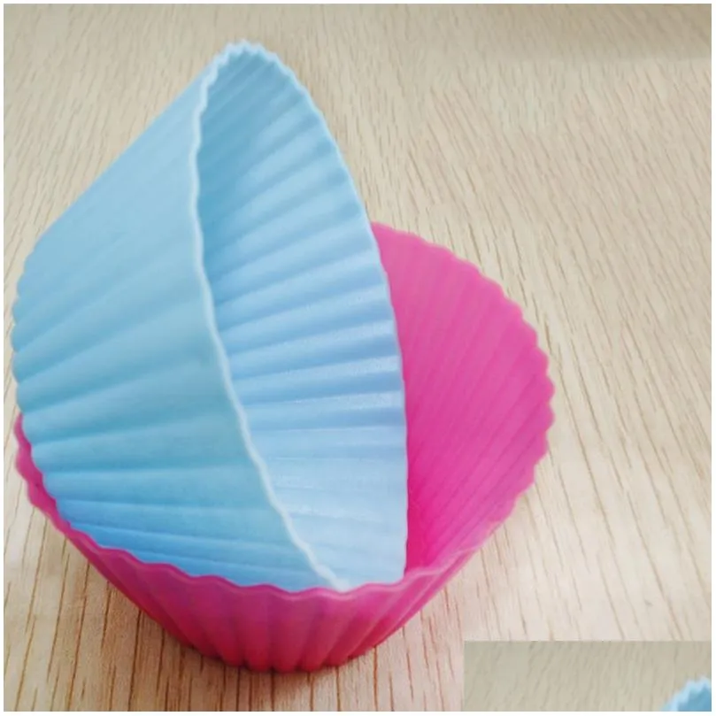 silicone cake mold round shaped muffin cupcake baking molds kitchen cooking bakeware maker colorful diy cake decorating tools vt1632