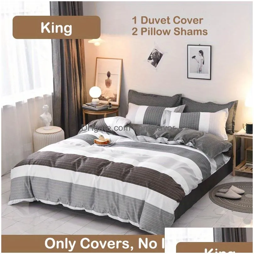 bedding sets three piece streak quilt cover pillowcases luxury cool breathable all seasons stylish comfortable quick-drying king queen size