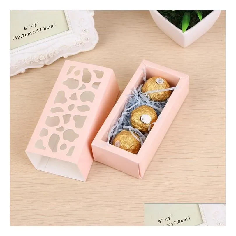 hollow macaron box cupcake container valentine chocolate packing baking package macaron packing paper cake boxes 4x6x13cm