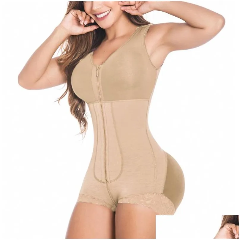 waist tummy shaper full body shapewear women  underwear postpartum tummy control shaper slimming fajas colombianas with zipper
