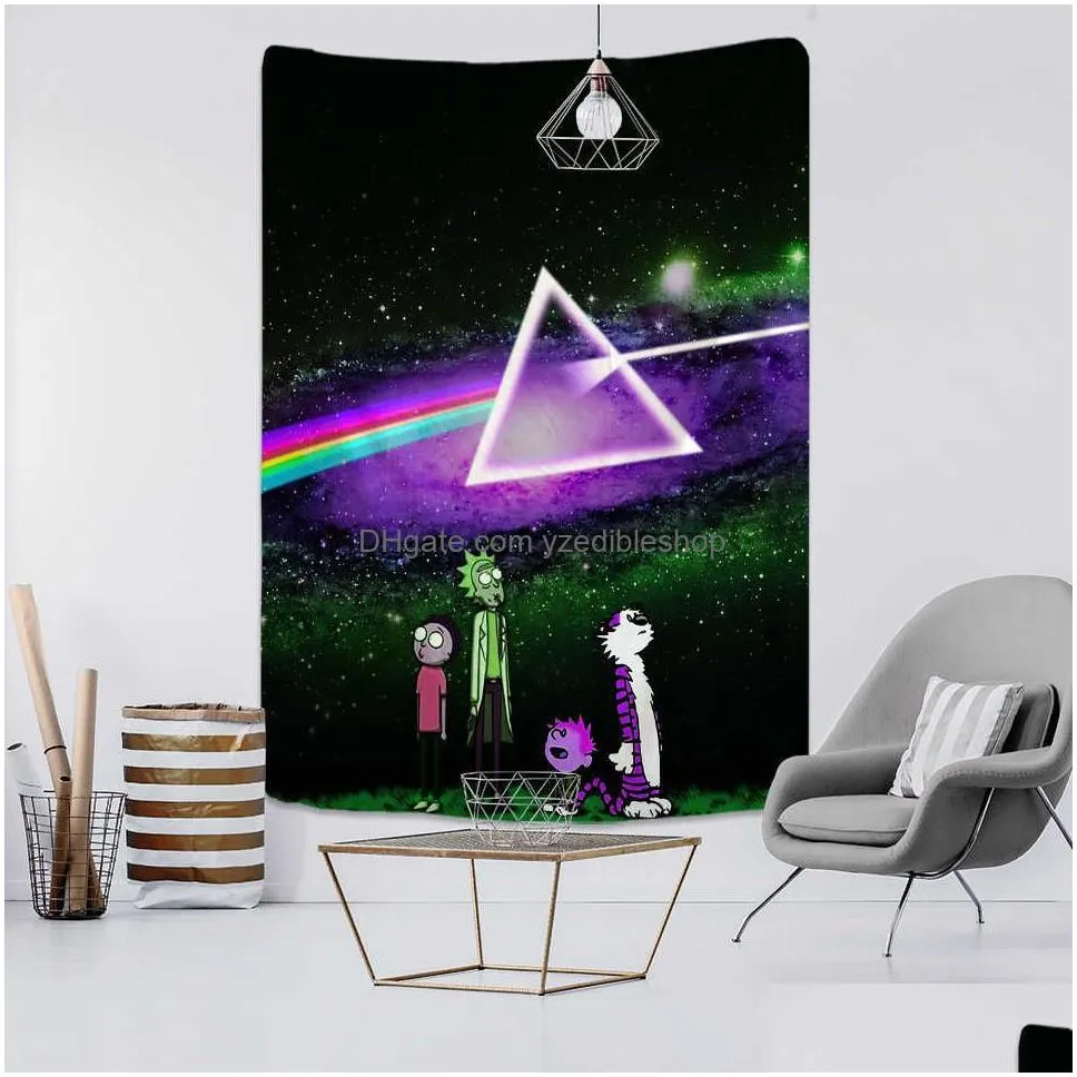 tapestries anime oil painting tapestry art hippie wall hanging cute cartoon illustration boho home room aesthetic decor t230217