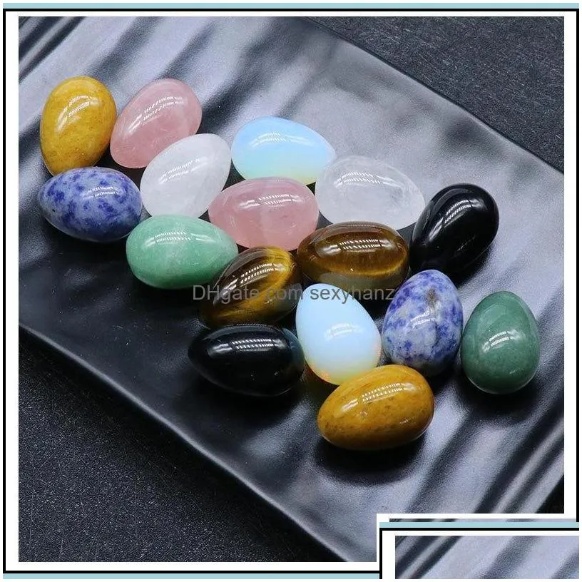 stone loose beads jewelry natural egg shaped 30mm crystal jade tiger eye small rose quartz tigers opal ornaments jewelr dhyk2