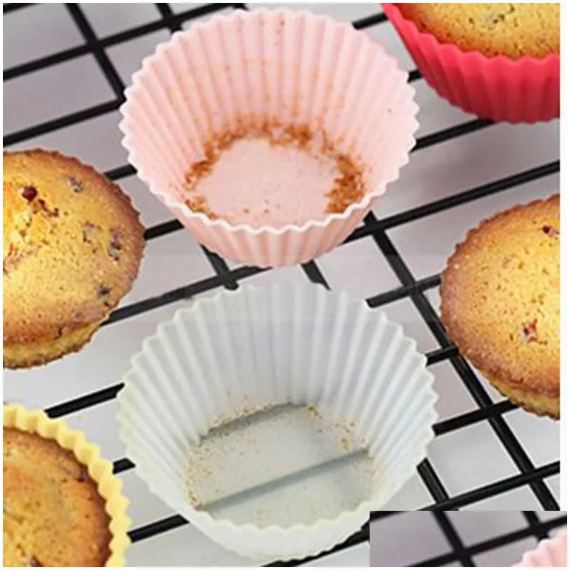 silicone cake mold round shaped muffin cupcake baking molds kitchen cooking bakeware maker colorful diy cake decorating tools vt1632