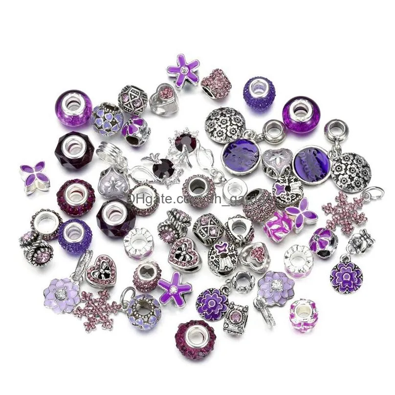 50pcs beads for pandora charm bracelets designer for women safety chain mix color european fit pandora charms bracelet bead 1135 t2
