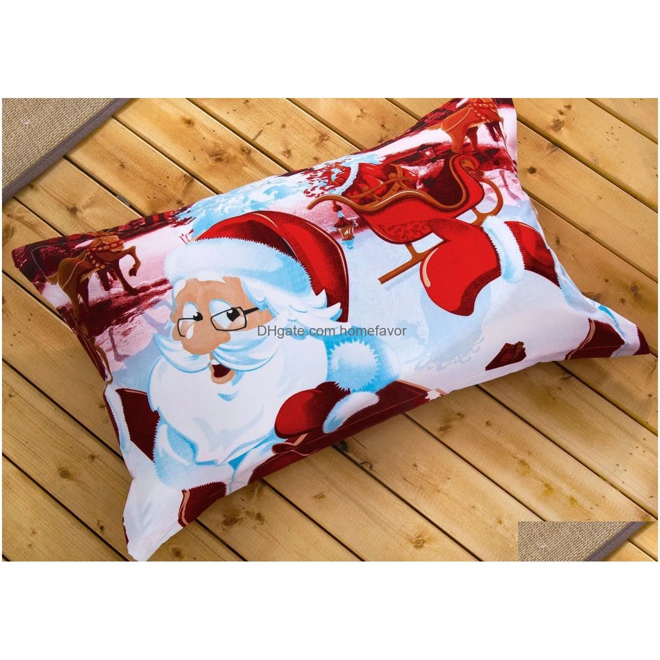 christmas happy santa claus happy gift 3d bed set quilt cover and pillowcase suits bedding bed duvet quilt cover sets