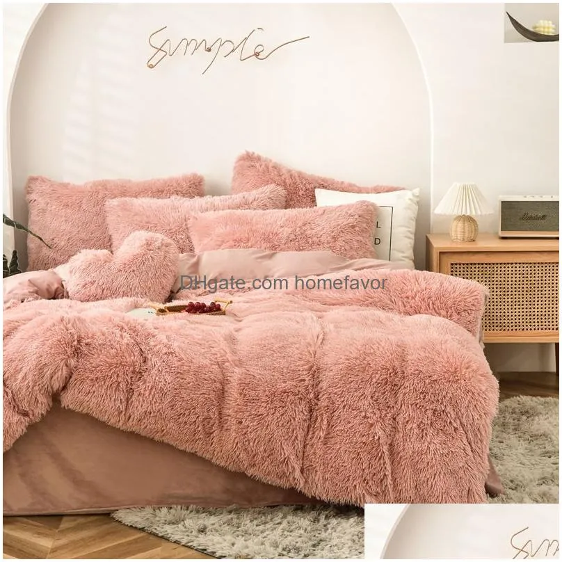 four-piece warm plush bedding sets king queen size luxury quilt cover pillow case duvet cover brand bed comforters sets high quality