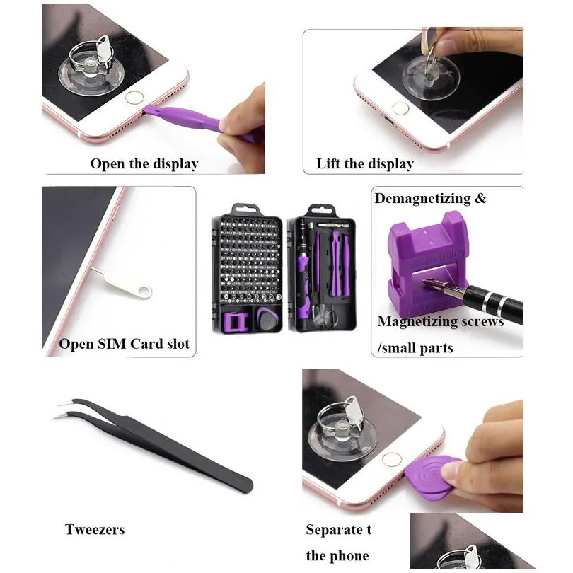 115/25 in 1 screwdriver set mini precision screw driver multi computer pc mobile phone device repair insulated hand home tools