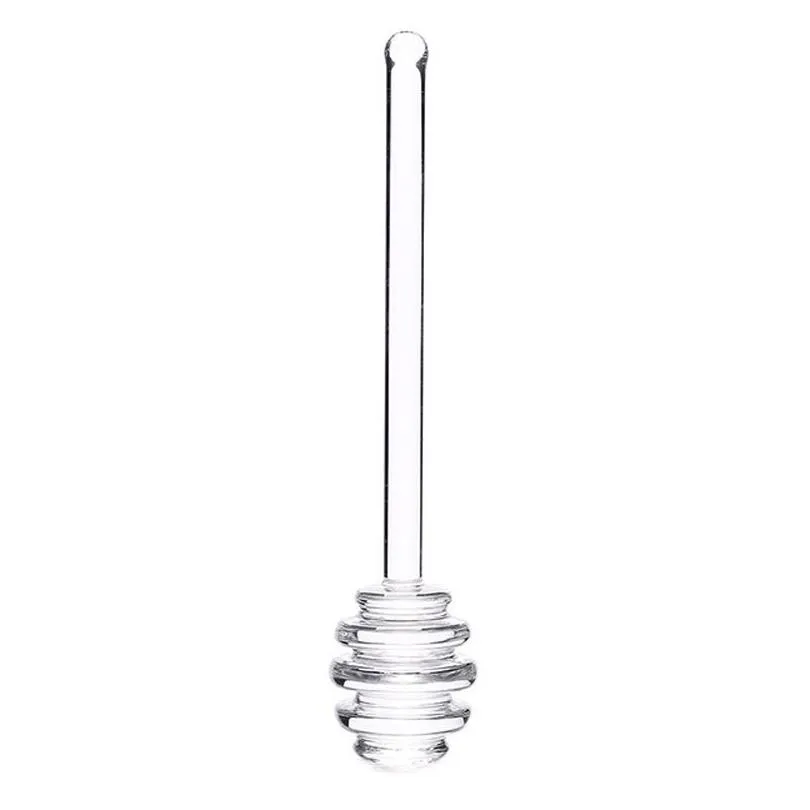 50pcs a lot 15cm clear glass stirrer stirrers honey dipper spoon stick for honey jar collect and dispense tool tools