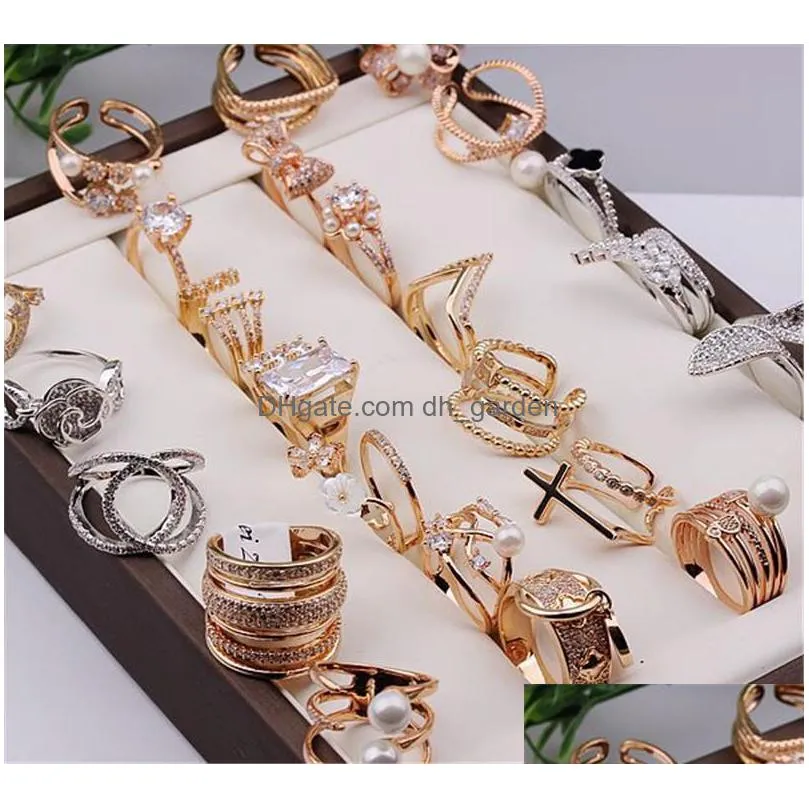 wholesale 25 pieces of rose gold zircon micro inlaid rings valentines day gifts and engagement rings mens and womens jewelry