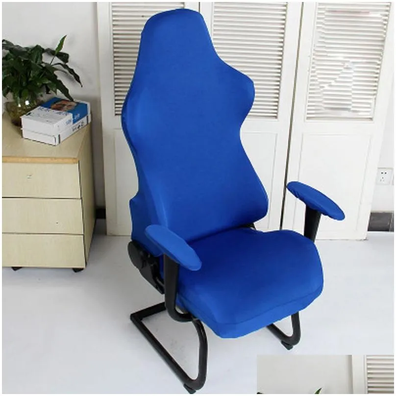 Chair Covers 1 Set Gaming Chair Er Spandex Office Elastic Armchair Seat Ers For Computer Chairs Slipers Housse De Chaise Drop Delivery Dhhyv