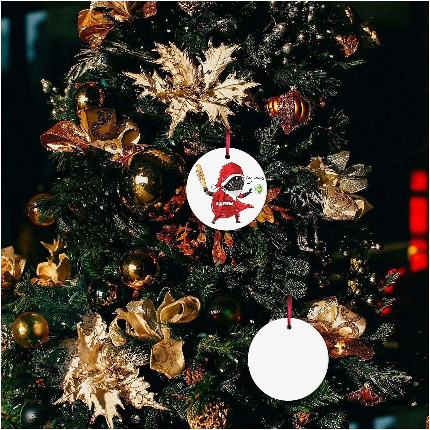 Christmas Decorations Sublimation Ornament Blanks Ceramic Ornaments Bk Products For Christmas Tree Decorations Supporting Drop Deliver Dhanw