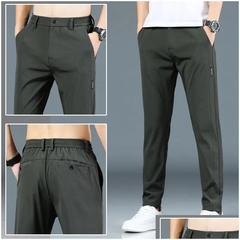 Men`S Pants Mens Pants Spring Summer Autumn Golf High Quality Elasticity Fashion Casual Breathable Trousers 230516 Drop Delivery Appar Dhgyx