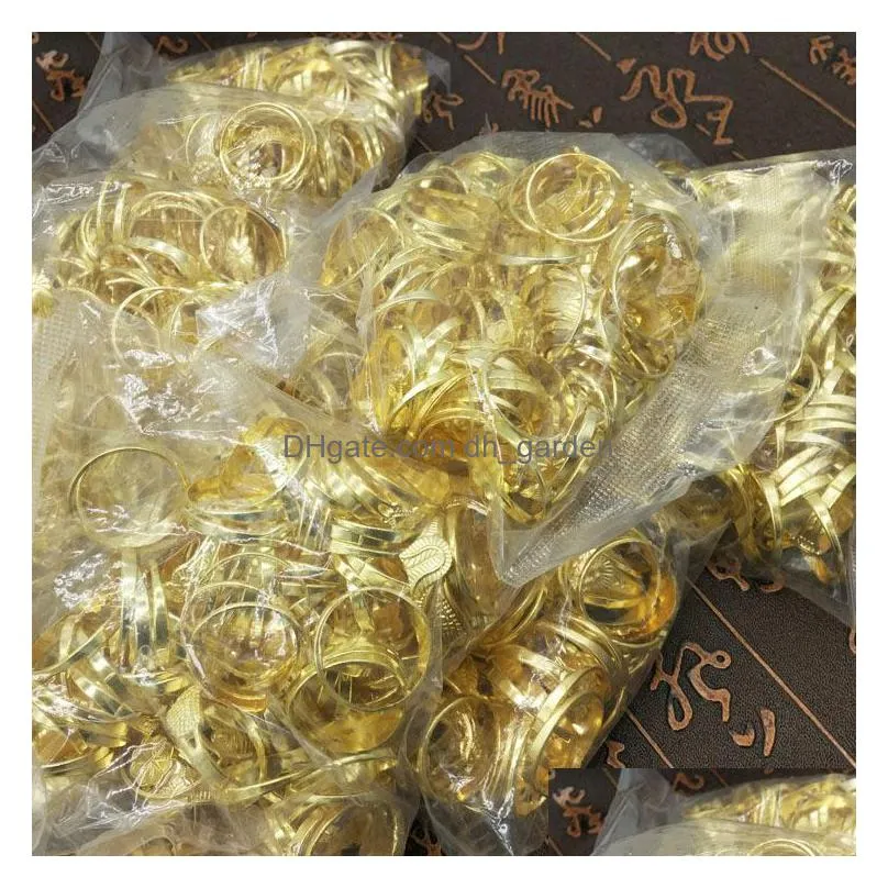 100 pieces / lots gold plated ring fashion design charm ring hip hop dance mens and womens jewelry mixed ring wholesale