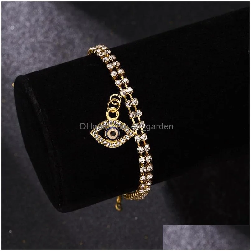 classic turkish evil eye bracelet for women luxury aaa cubic zircon cz hamsa hand charm bracelet trend female party jewelry gift 5633