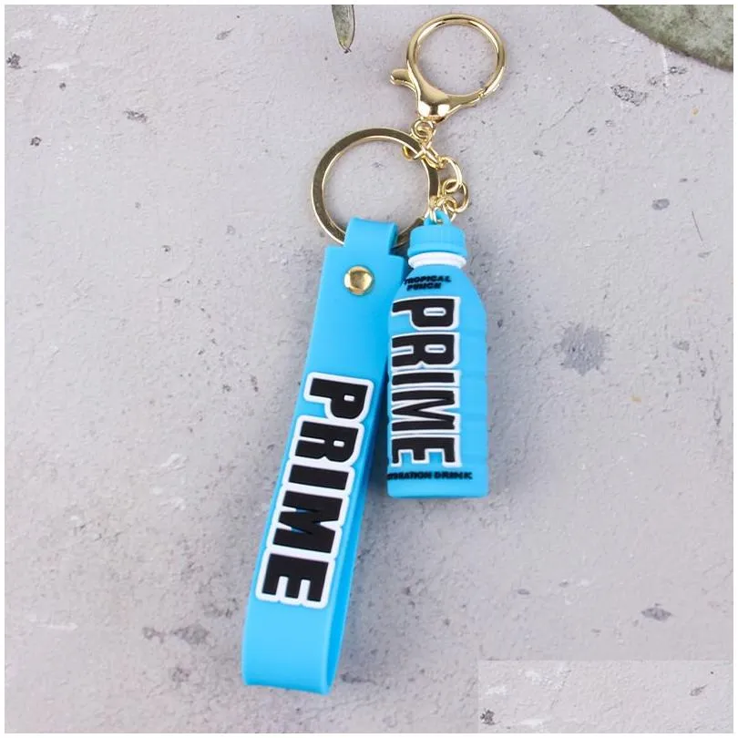 Party Favor Keychains Lanyards Prime Drink Rubber Keychain Cute Bottle Key Chains Ornament Car Bag Pendant Keyring Drop Delivery Home Dhjj9