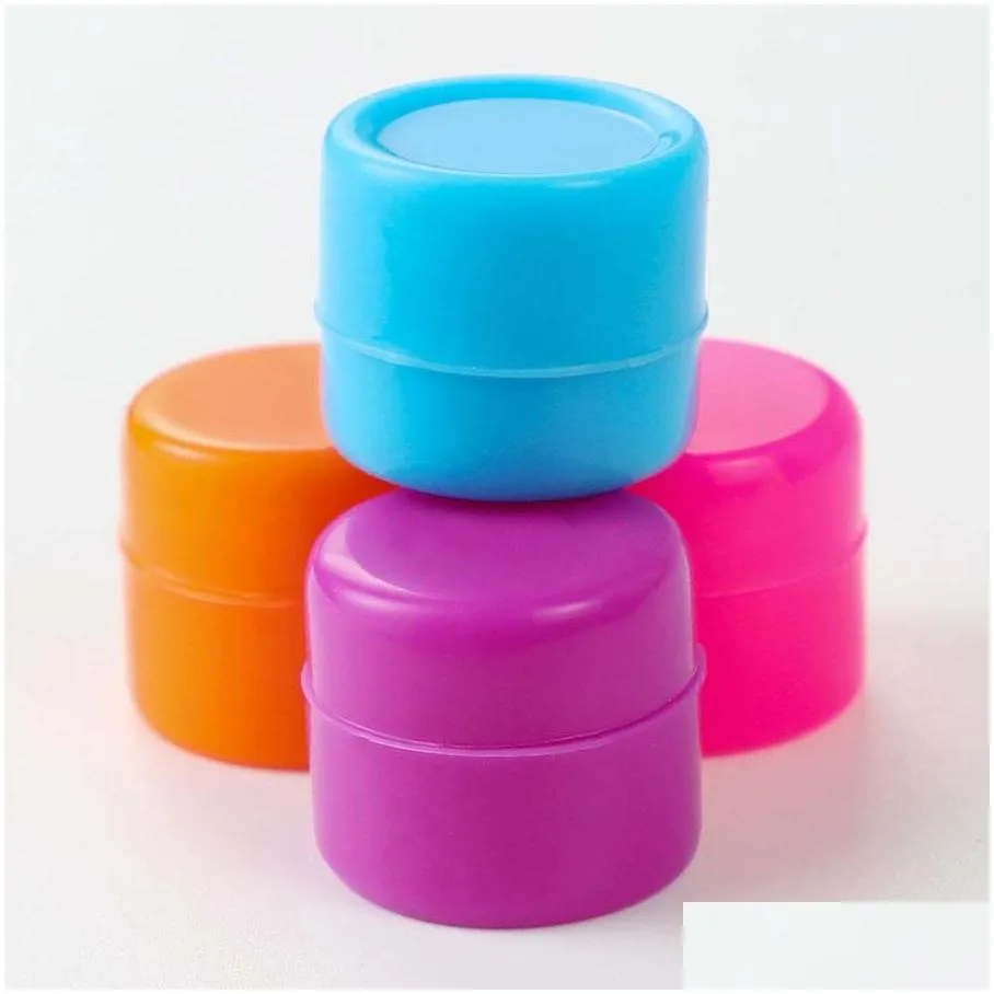 super mini jar 1ml silicone wax dabber rig containers moqis10pcs storage bottles use for organization random color