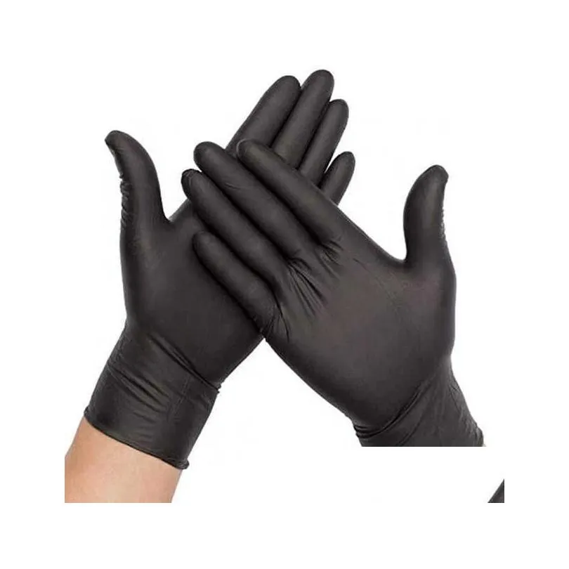 wholesale nitrile disposable gloves black glove gloves industrial powder latex ppe garden
