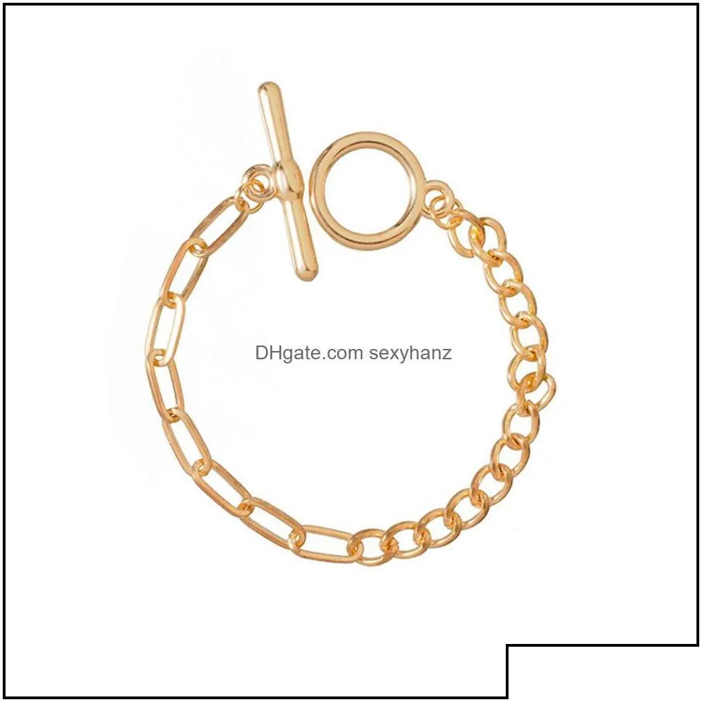 charm bracelets jewelry s1389 fashion mti layer bracelet set ot buckle rhinstone beads geometric hollowed chain sjiyu