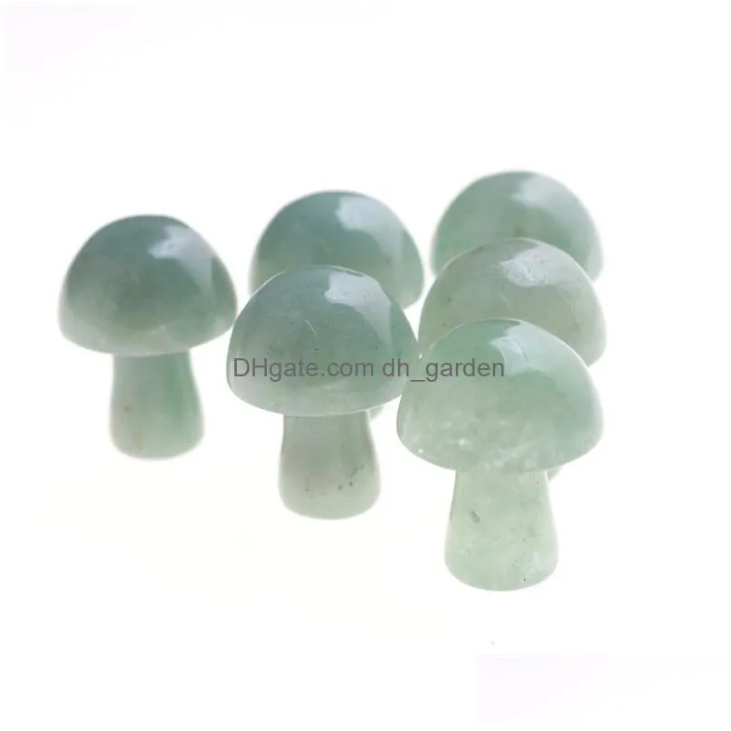 2cm thick style natural stone carved crystal mini mushroom healing reiki mineral statue crystal ornament home decor gift mix colors 3528