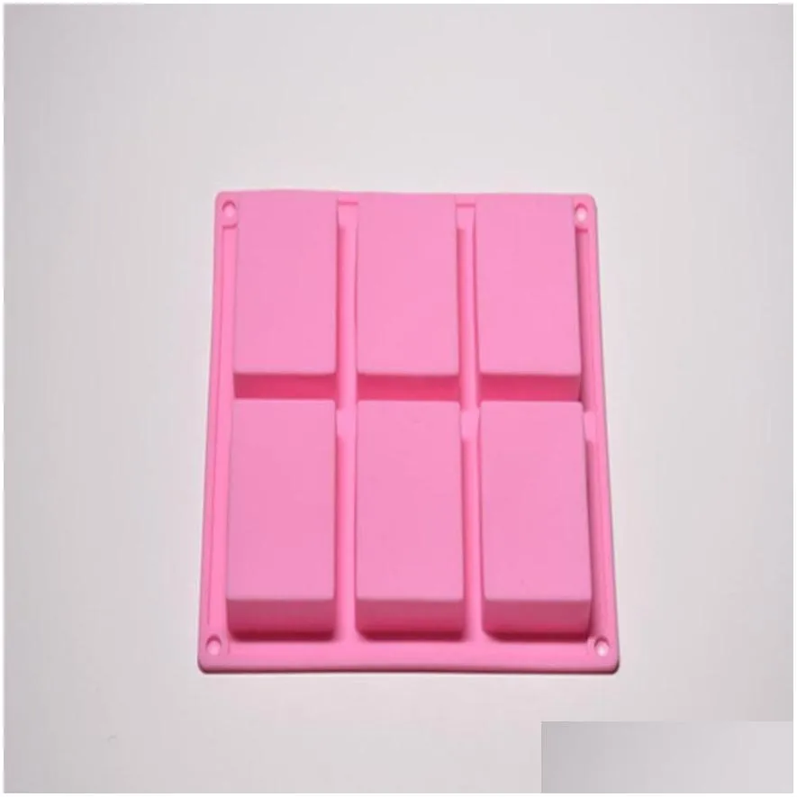 cake tools 6 cavities handmade rectangle square silicone soap mold chocolate  mould cake decorating fondant molds