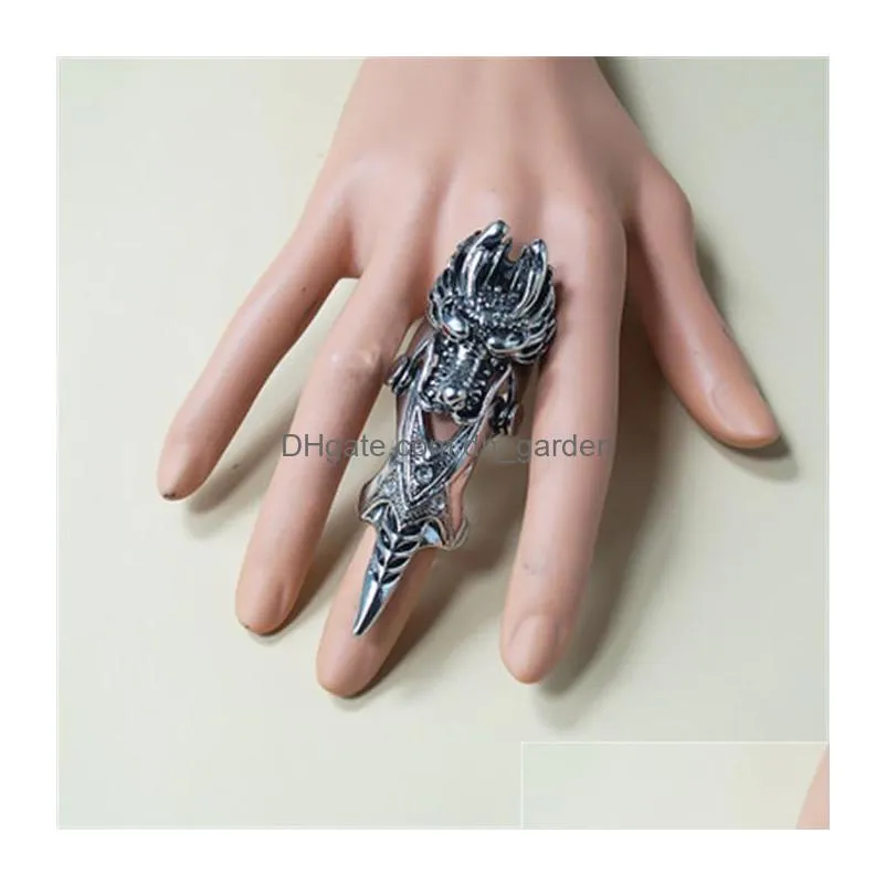 wholesale mens punk skull ring leisure alloy ring fashion hip hop leading couple ring wholesale 001