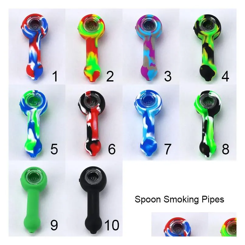 silicone hand pipe multi designs water pipes tobacco smoking pipes cartoon figure multi designs for dry herb portable unbreakable