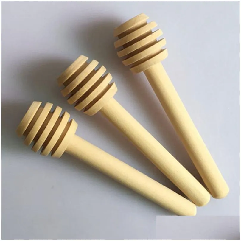 Other Dinnerware Honey Stir Bar Mixing Handle Jar Spoon Practical 1Pc Wood Dipper Long Sticks Supplies Honeys Kitchen Tools Mini Woode Dhtjm