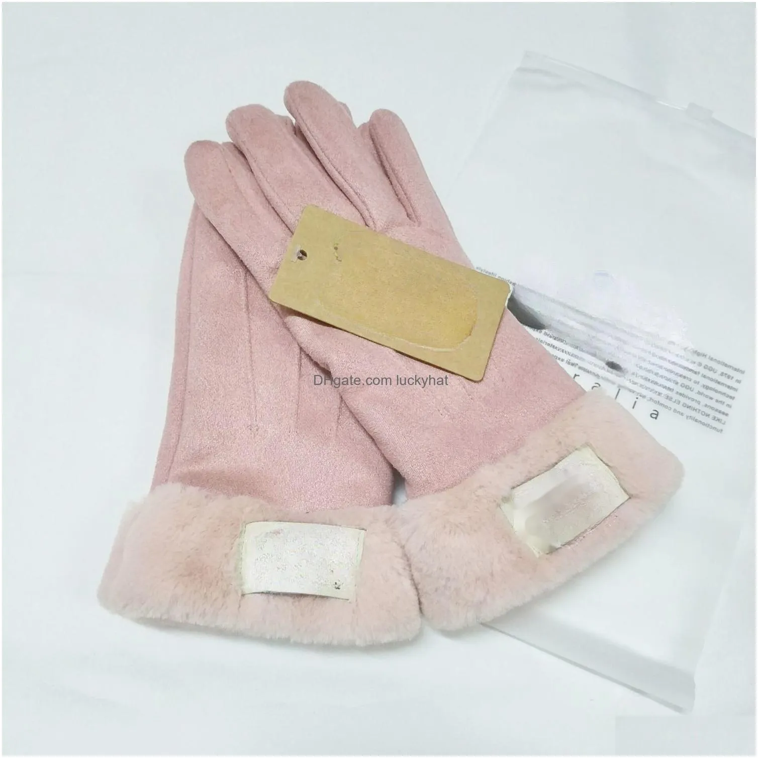 Five Fingers Gloves Women Deer Veet Gloves Autumn Warm Plush Windproof Five Fingers Fashion Mittens Drop Delivery Fashion Accessories Dhzbs