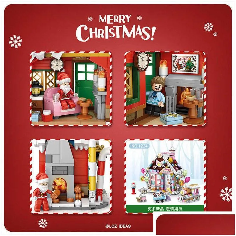 Model Building Kits Loz Blocks Diy Building Bricks Cute Christmas Set Toys For Children Juguetes Santa Claus Kids Gifts Girls Present Dhbj4