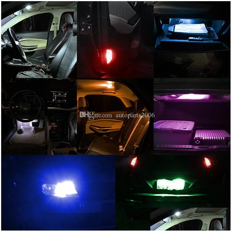 100pcs white 1led cob 158 w5w 2825 168 192 194 t10 wedge bulbs 12v for car side marker lamps dome map door license plate light