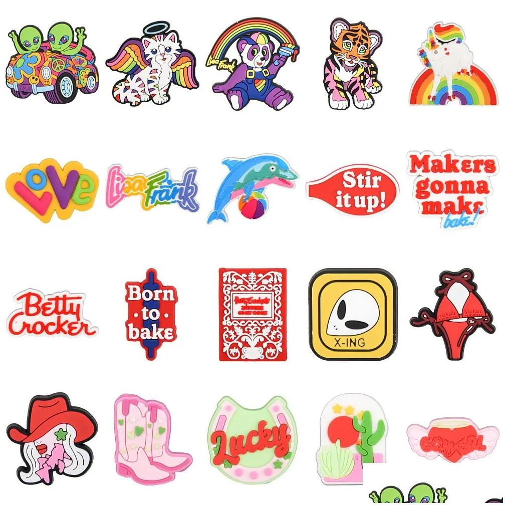 Cartoon Accessories Lisa Frank Clog Shoe Charms Wholesale Designer Pvc Decoration For Sandals Drop Delivery Baby, Kids Maternity Carto Dho2W