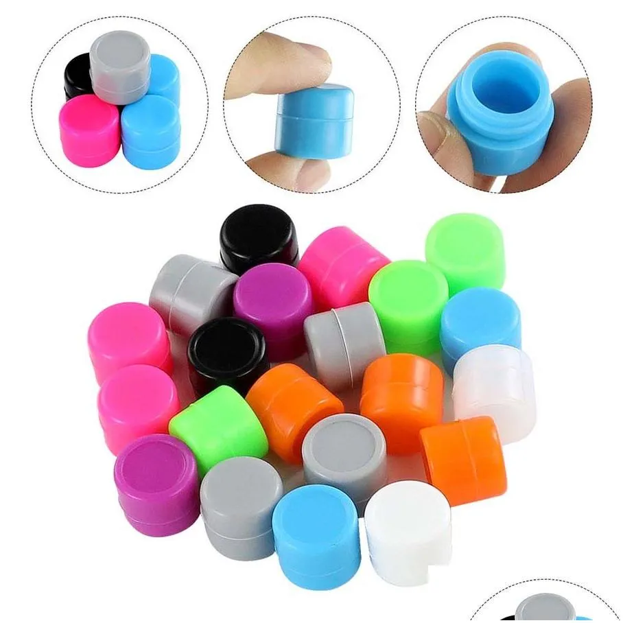 super mini jar 1ml silicone wax dabber rig containers moqis10pcs storage bottles use for organization random color