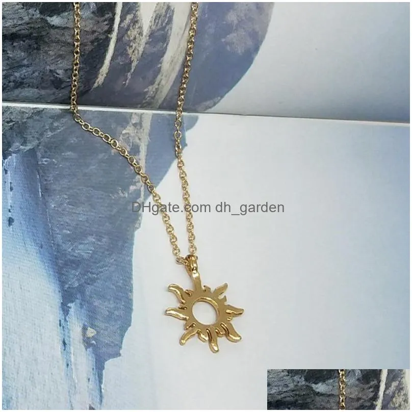 new trendy alloy cute elegant sun luck pendant necklaces for women fashion accessories jewelry