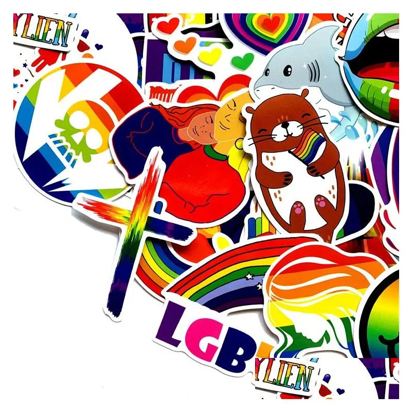 5 sets is 500pcs colorful graffiti stickers rainbow love stickers water cup refrigerator car computer waterproof stickers