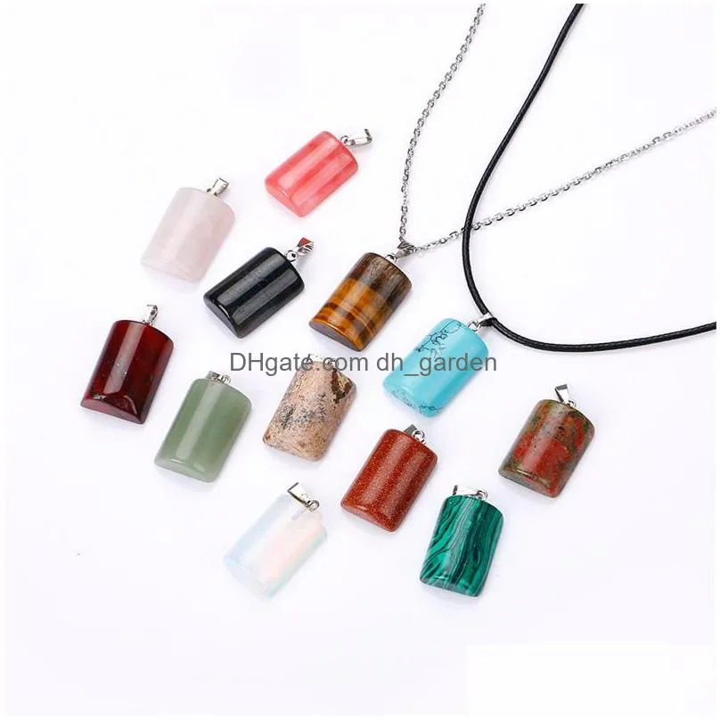 heart hexagonal prism turquoise opal natural quartz crystal healing chakra stone pendant necklace jewelry for women gift accessories 84