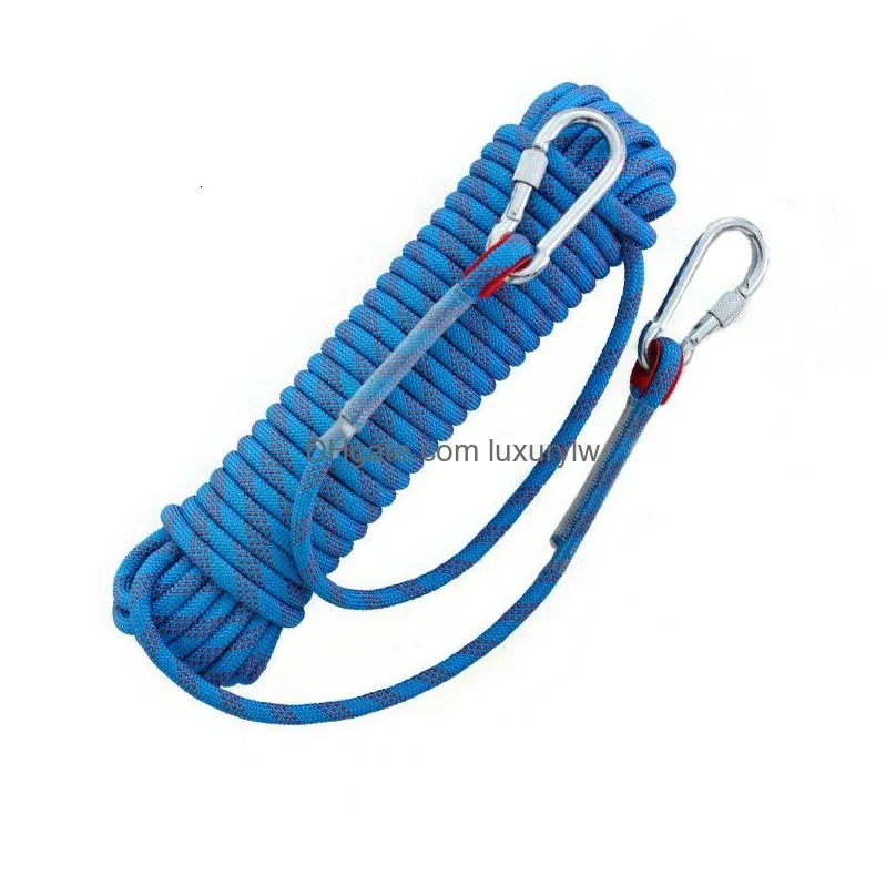 Climbing Ropes Climbing Ropes 10M 20M 30M Rock Rope 10Mm Tree Wall Hiking Equipment Gear Outdoor Survival Fire Escape Safety Carabiner Dhvhs