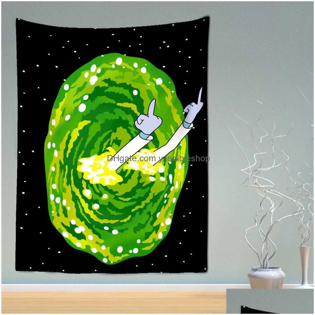 tapestries anime oil painting tapestry art hippie wall hanging cute cartoon illustration boho home room aesthetic decor t230217