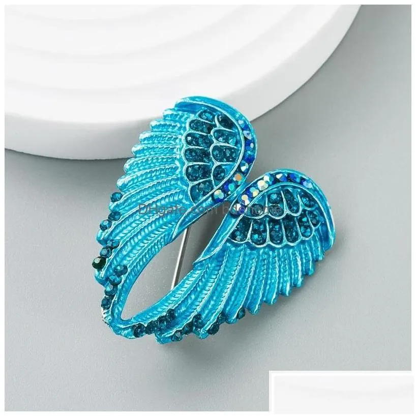 pins brooches fashion jewelry retro angel wing brooch inlaid rhinestone drop delivery dhqig