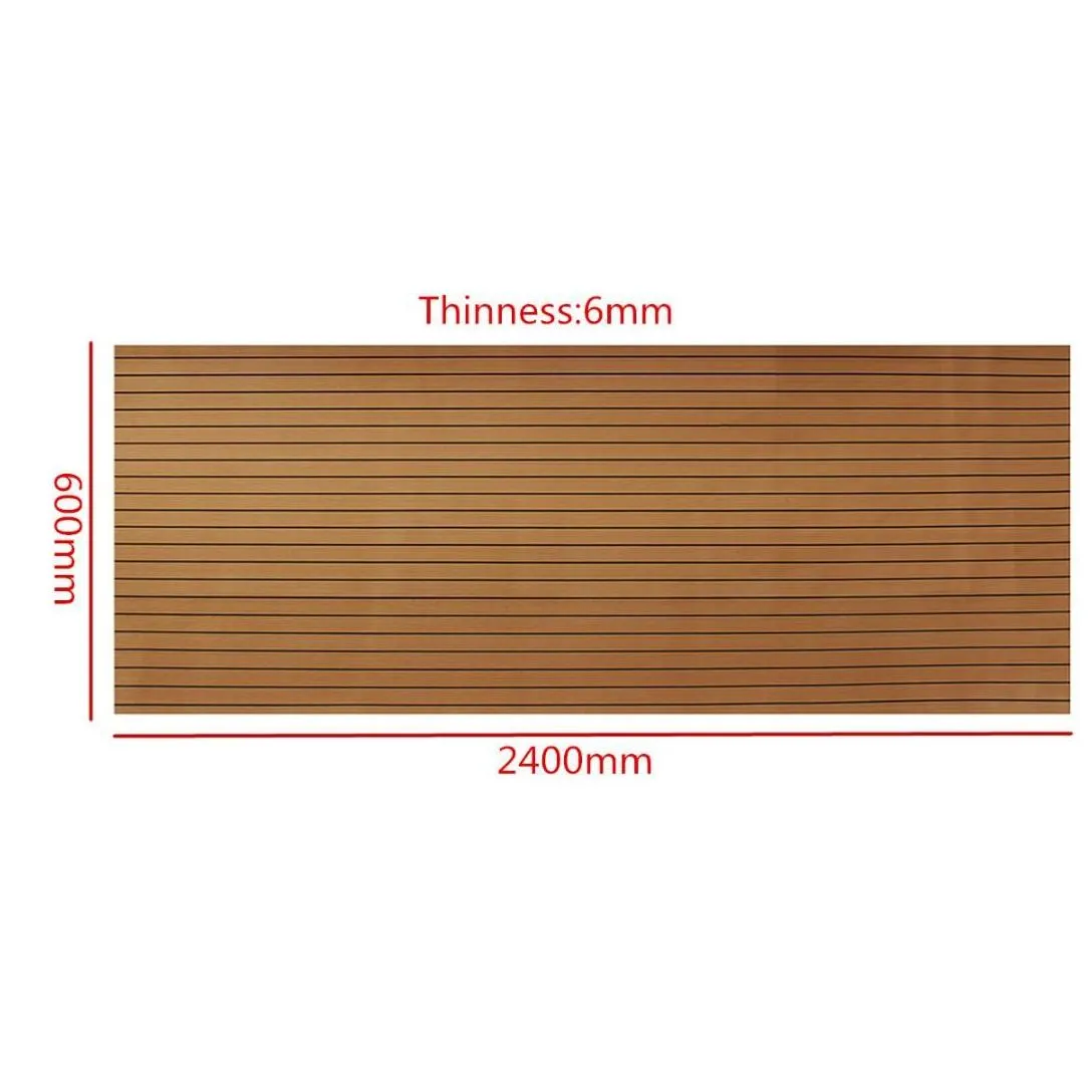 Atv Parts Self Adhesive 2400X600X6Mm Eva Foam Marine Boat Yacht Flooring Faux Imitation Teak Sheet Pad Decking Decor Mat Drop Delivery Dhian