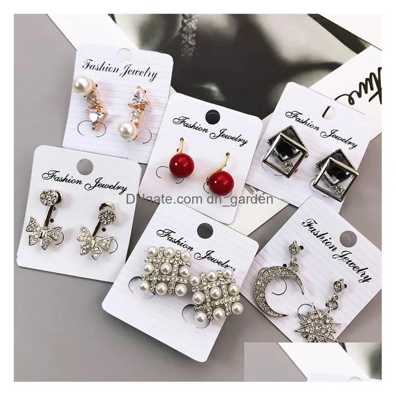 wholesale 20pcs/lot fashion stone hanging earrings geometric tassel ab color protection anti allergy earrings