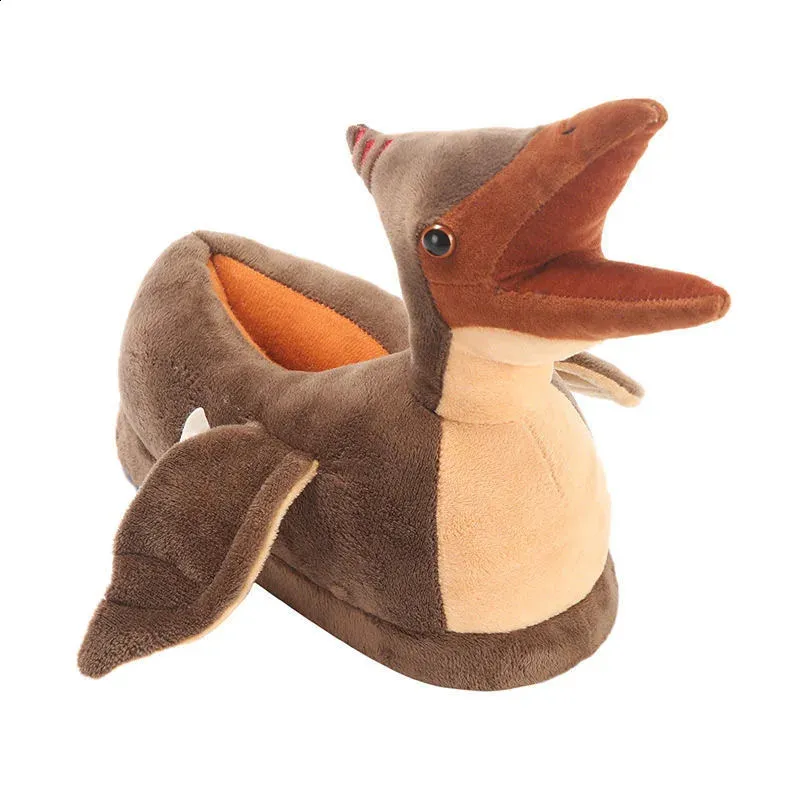 Slippers Couple Slippers Bedroom Non-slip House Men Dinosaur Shoes Soft Warm Plush Home Triceratops Christmas Gift Indoor Shoes Winter 231109