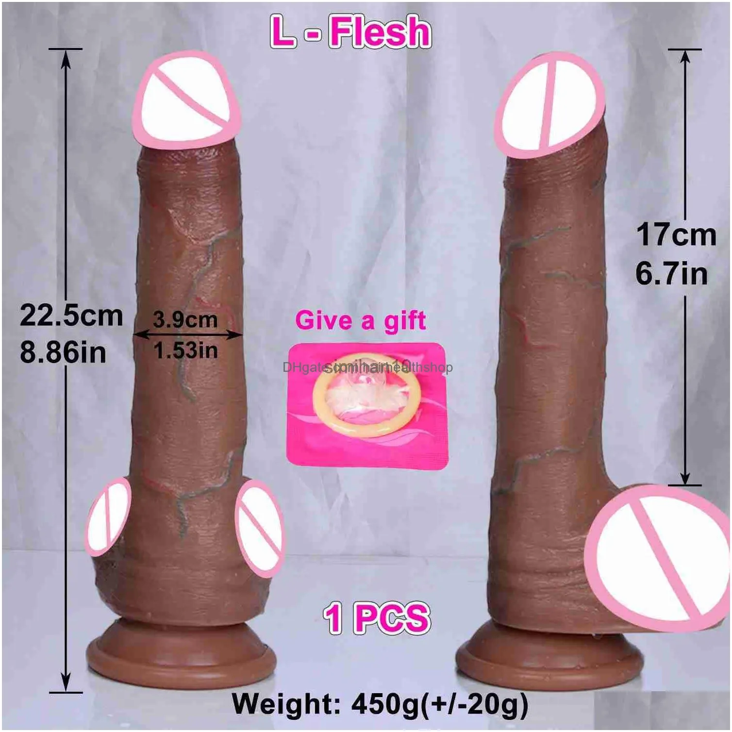 Other Massage Items Dildos/Dongs New Soft Realistic Veins Small Dildo Sile Cock Masturbators Double Layer Penis Women Anal Toy Suction Dh5Su