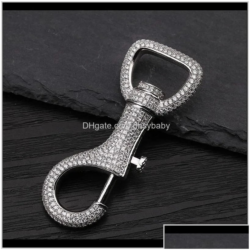 keychains fashion drop delivery 2021 luxury designer jewelry keychain iced out bling diamond chain hip hop key ring men accessories gold