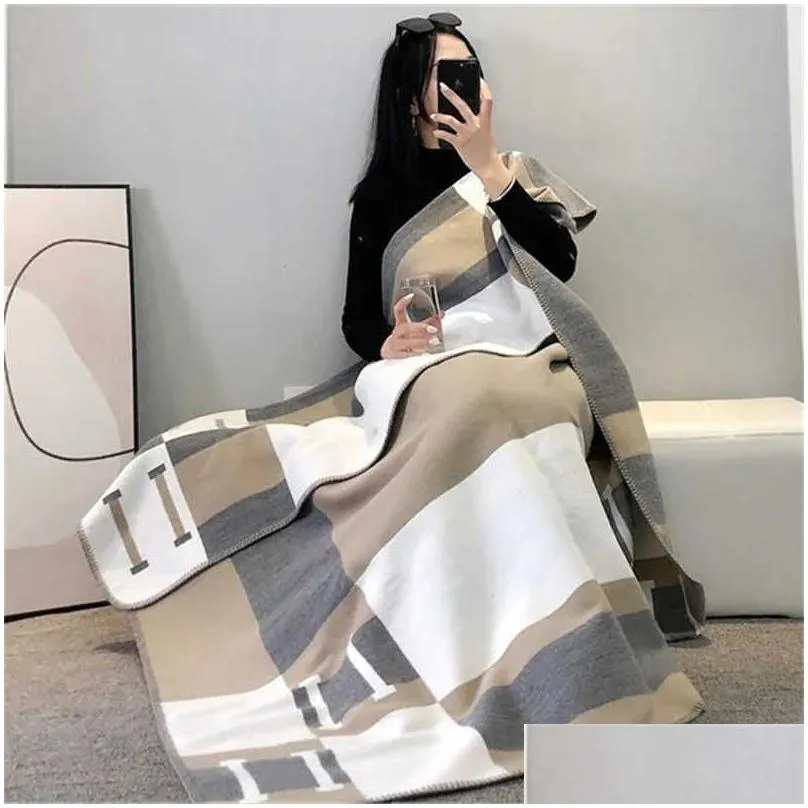 designer cashmere blankets luxury letter home travel throw summer air conditioner blanket beach blanket towel womens soft shawl