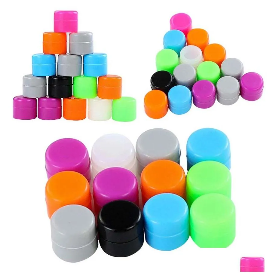 super mini jar 1ml silicone wax dabber rig containers moqis10pcs storage bottles use for organization random color