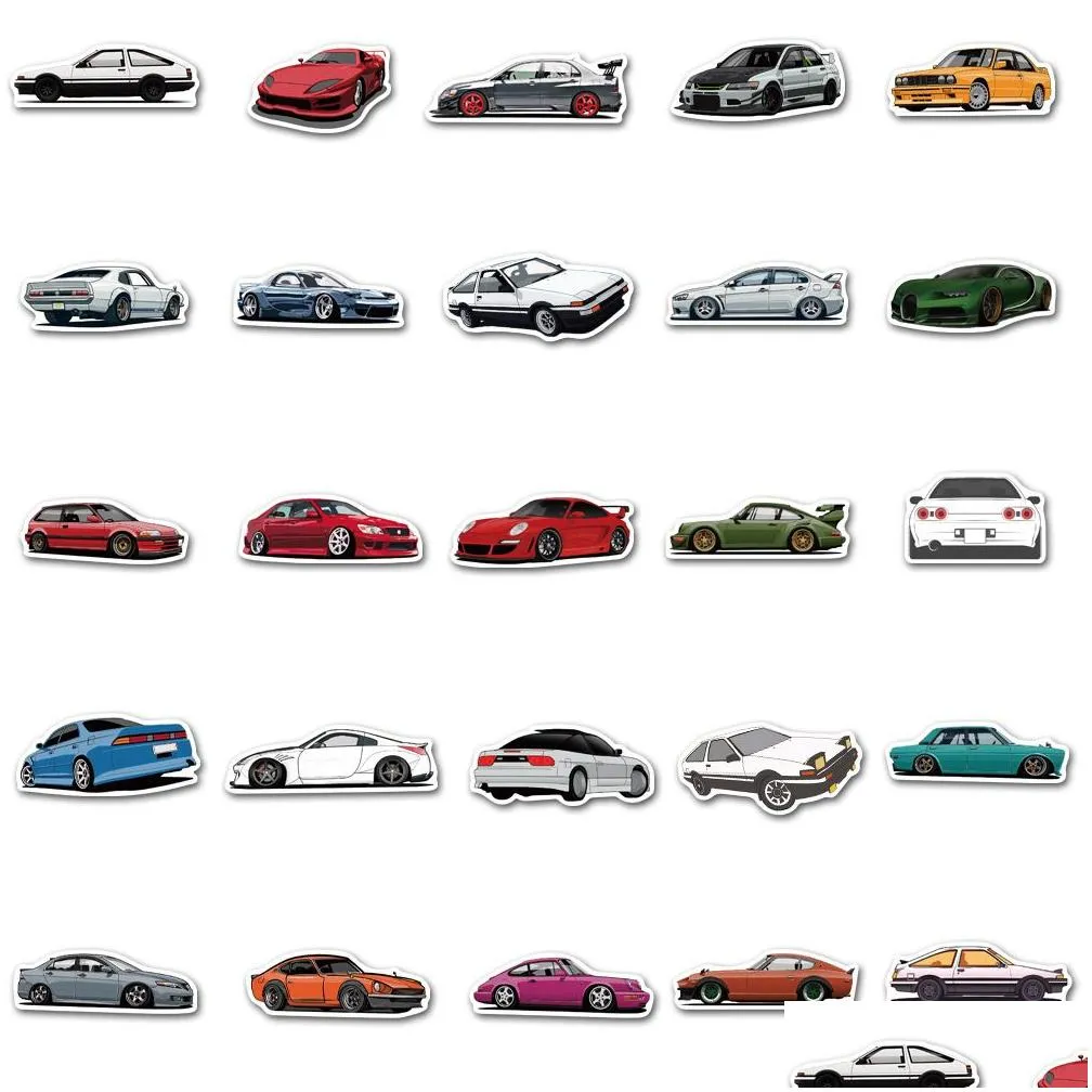 waterproof sticker 50/100pcs cool sports racing car stickers for bumper bicycle helmet luggage snowboard vinyl decals sticker bomb jdm styling car