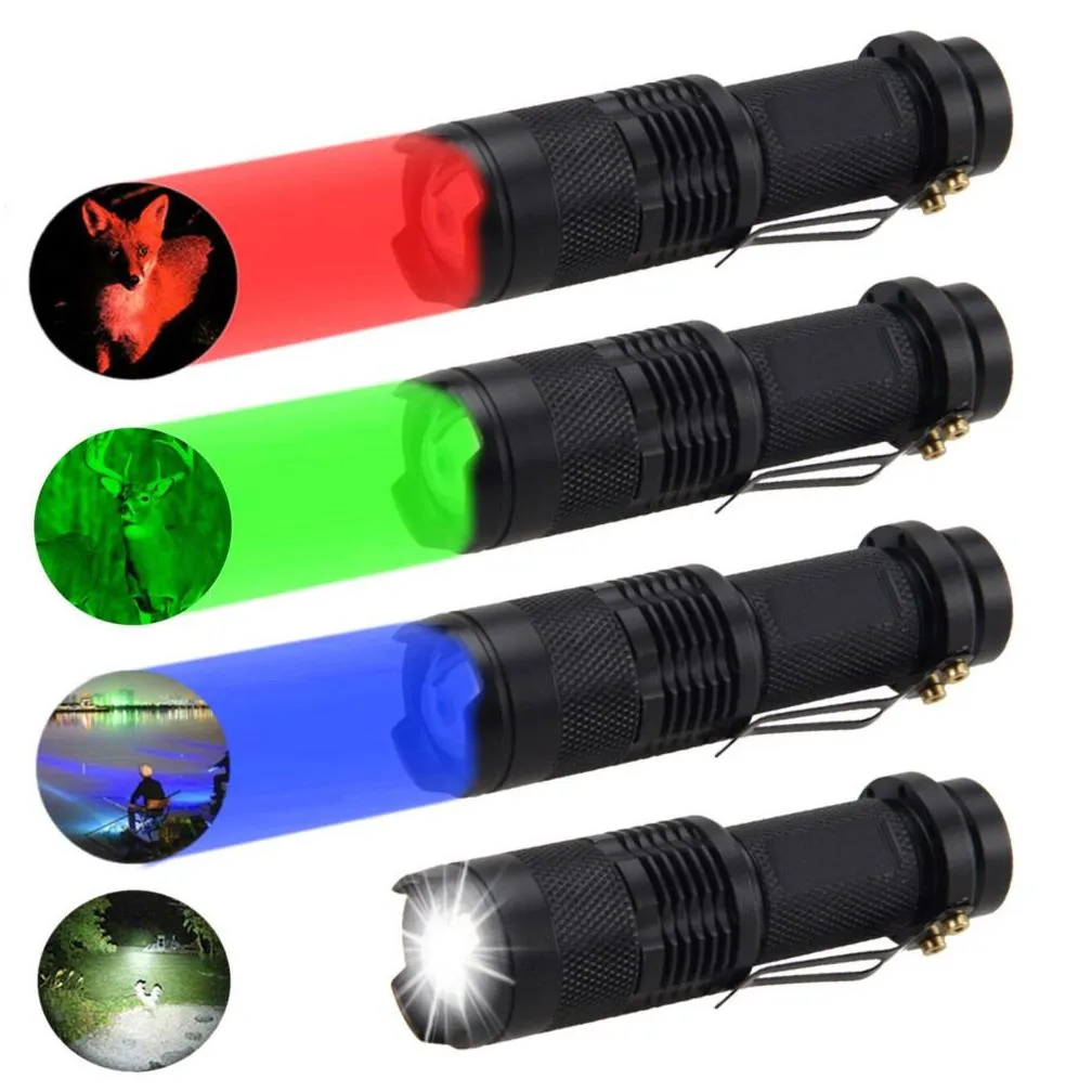 Laser Pointer Wholesale Led Flashlight Lighting Light 3 Modes Zoomable Tactical Torch Lamp For Fishing Hunting Detector Drop Delivery Dhl4X