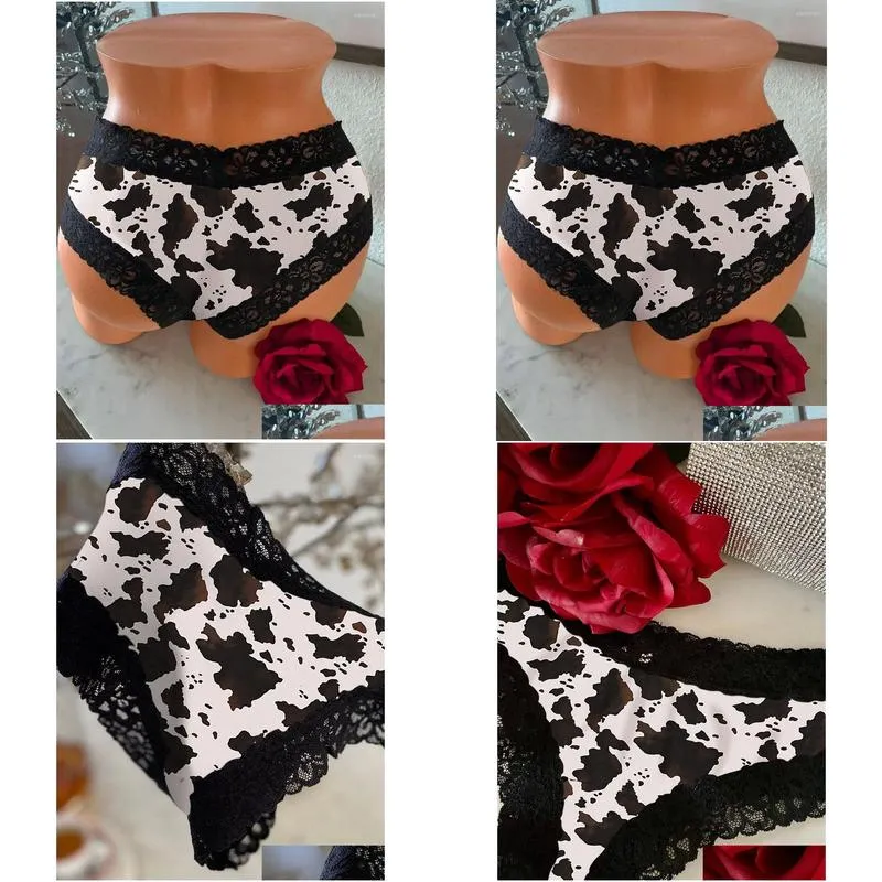 womens panties women sexy cow lace splicing low-waist underwear thong female g string breathable lingerie temptation embroidery