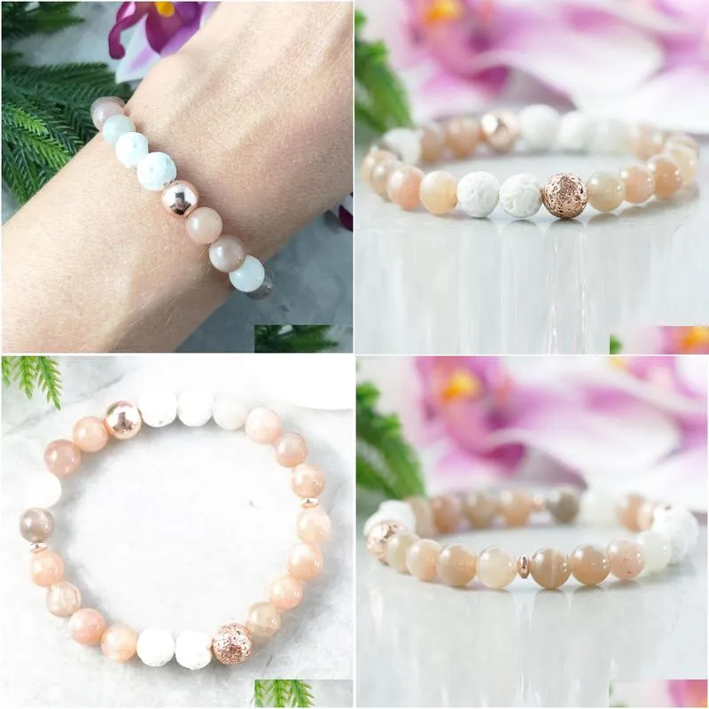 mg1054 moonstone diffuser bracelet essential oil sunstone bracelet healing crystals lava rock bracelet aromatherapy jewelry