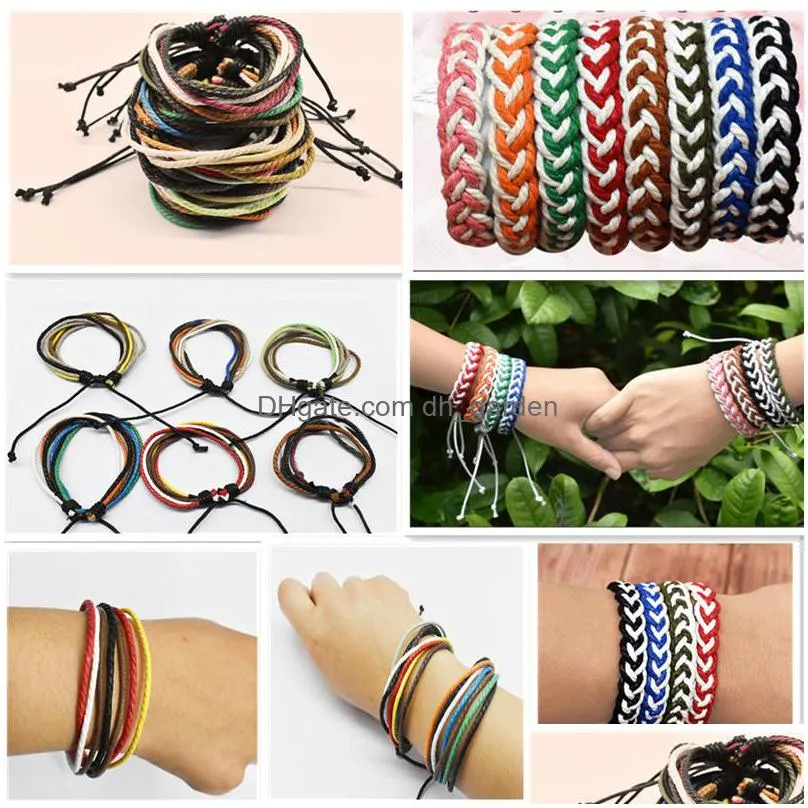 colorful rope bracelets for women men hand weave braid bracelet simple string adjustable bangles couple friendship jewelry mixed style